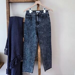 Nasty Gal Redial Black Acid Wash Jeans – Straight Leg Taper Fit (Women’s 4)